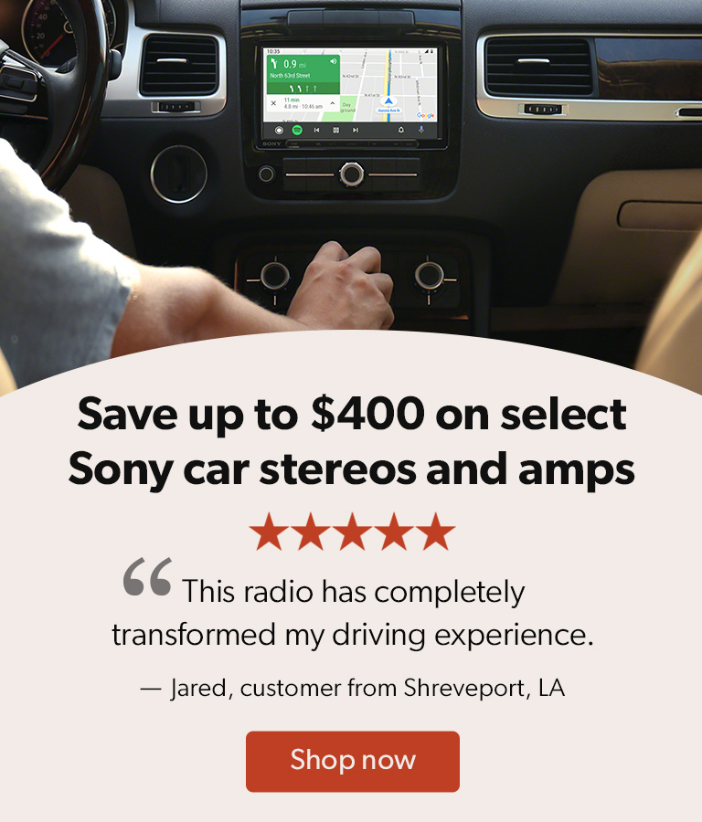 Save up to $400 on select Sony car stereos and amps. Shop now.