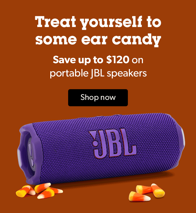 Treat yourself to some ear candy. Save up to $120 on portable JBL speakers.